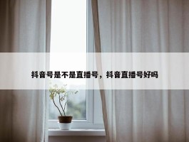 抖音号是不是直播号，抖音直播号好吗