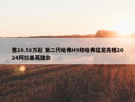 售16.58万起 第二代哈弗H9和哈弗猛龙亮相2024阿拉善英雄会