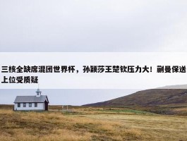 三核全缺席混团世界杯，孙颖莎王楚钦压力大！蒯曼保送上位受质疑