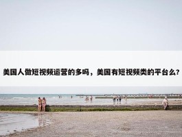 美国人做短视频运营的多吗，美国有短视频类的平台么?