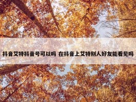 抖音艾特抖音号可以吗 在抖音上艾特别人好友能看见吗