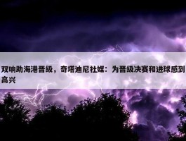 双响助海港晋级，奇塔迪尼社媒：为晋级决赛和进球感到高兴