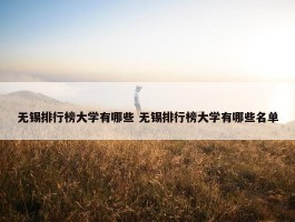 无锡排行榜大学有哪些 无锡排行榜大学有哪些名单