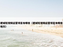 肥城短视频运营项目有哪些（肥城短视频运营项目有哪些地方）