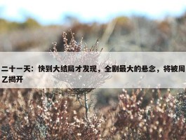 二十一天：快到大结局才发现，全剧最大的悬念，将被周乙揭开