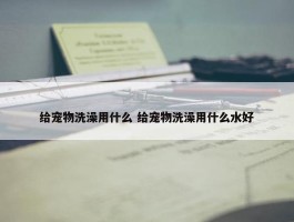 给宠物洗澡用什么 给宠物洗澡用什么水好