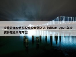 宝骏云海全系标配高阶智驾入市 韩德鸿：2025年宝骏将推更高端车型