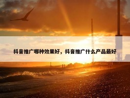 抖音推广哪种效果好，抖音推广什么产品最好