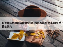 尼克斯队史球员场均得分榜：布伦森第二 甜瓜第四 兰德尔第六