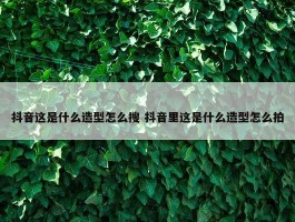 抖音这是什么造型怎么搜 抖音里这是什么造型怎么拍