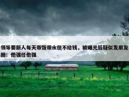 领导要新人每天带饭带水但不给钱，被曝光后疑似发朋友圈：他强任他强