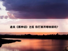 通关《黑神话》之后 你打算开哪些新坑？