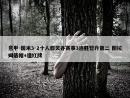 意甲-国米3-2十人都灵各赛事3连胜暂升第二 图拉姆戴帽+造红牌