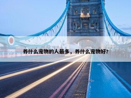 养什么宠物的人最多，养什么宠物好?