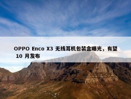 OPPO Enco X3 无线耳机包装盒曝光，有望 10 月发布