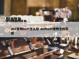 dnf宠物buff怎么放 dnfbuff宠物怎样获得