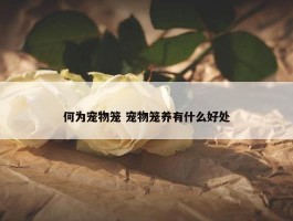 何为宠物笼 宠物笼养有什么好处