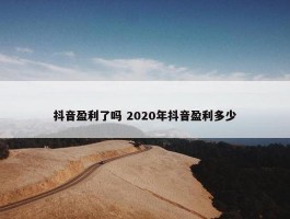 抖音盈利了吗 2020年抖音盈利多少