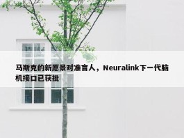 马斯克的新愿景对准盲人，Neuralink下一代脑机接口已获批