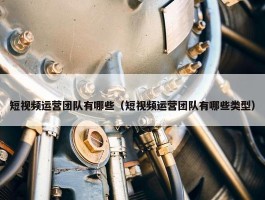 短视频运营团队有哪些（短视频运营团队有哪些类型）