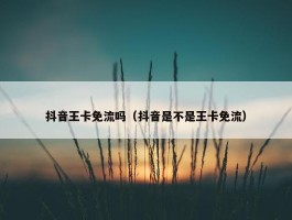 抖音王卡免流吗（抖音是不是王卡免流）