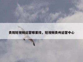 贵阳短视频运营哪里找，短视频贵州运营中心