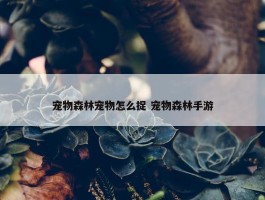 宠物森林宠物怎么捉 宠物森林手游