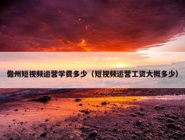 儋州短视频运营学费多少（短视频运营工资大概多少）