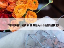 “薄利多销”的代表 比亚迪为什么越卖越便宜？