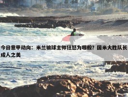 今日意甲动向：米兰输球主帅狂怒为哪般？国米大胜队长成人之美