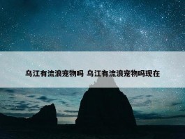 乌江有流浪宠物吗 乌江有流浪宠物吗现在