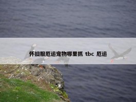 怀旧服厄运宠物哪里抓 tbc 厄运