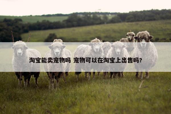 淘宝能卖宠物吗 宠物可以在淘宝上出售吗?