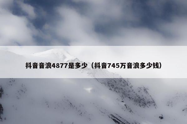 抖音音浪4877是多少（抖音745万音浪多少钱）