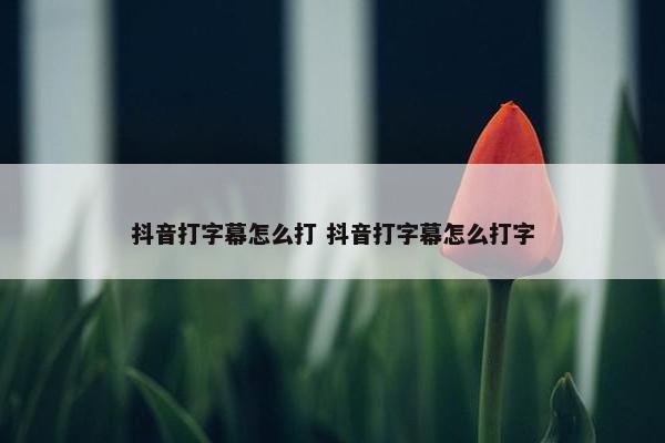 抖音打字幕怎么打 抖音打字幕怎么打字