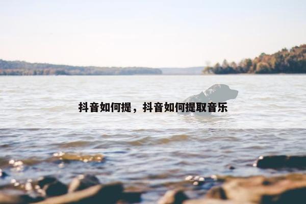 抖音如何提，抖音如何提取音乐