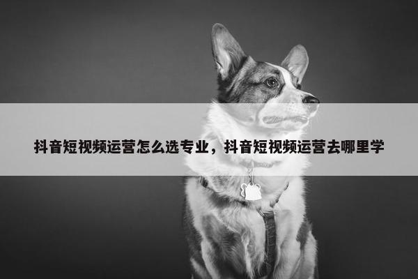 抖音短视频运营怎么选专业，抖音短视频运营去哪里学