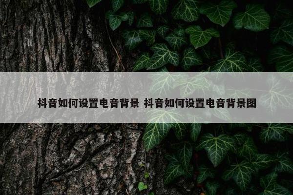 抖音如何设置电音背景 抖音如何设置电音背景图