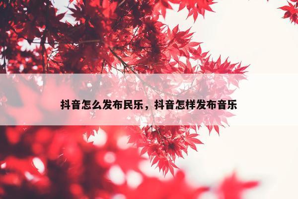 抖音怎么发布民乐，抖音怎样发布音乐