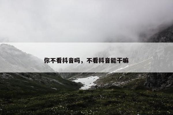 你不看抖音吗，不看抖音能干嘛