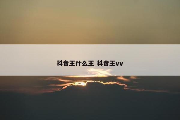 抖音王什么王 抖音王vv