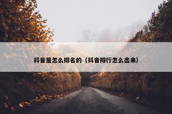 抖音是怎么排名的（抖音排行怎么出来）