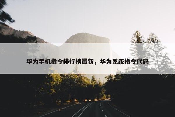 华为手机指令排行榜最新，华为系统指令代码