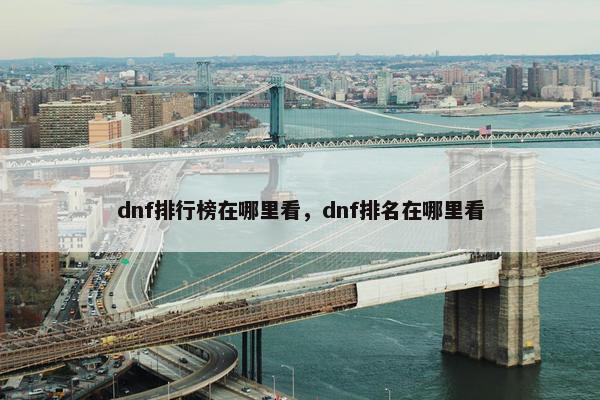 dnf排行榜在哪里看，dnf排名在哪里看