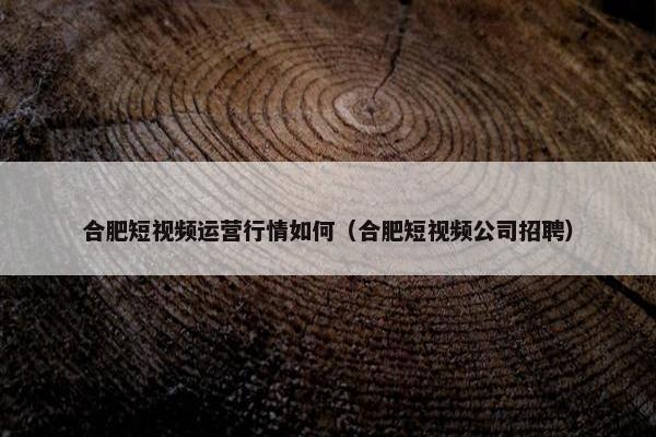 合肥短视频运营行情如何（合肥短视频公司招聘）