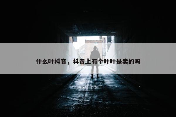 什么叶抖音，抖音上有个叶叶是卖的吗