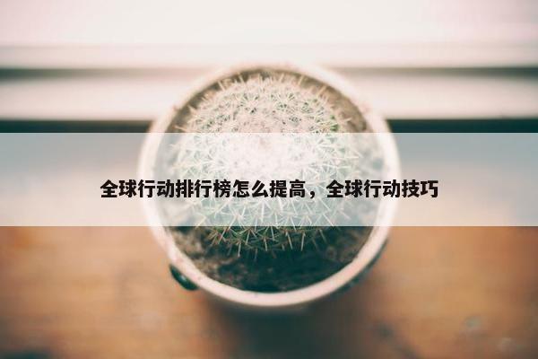 全球行动排行榜怎么提高，全球行动技巧