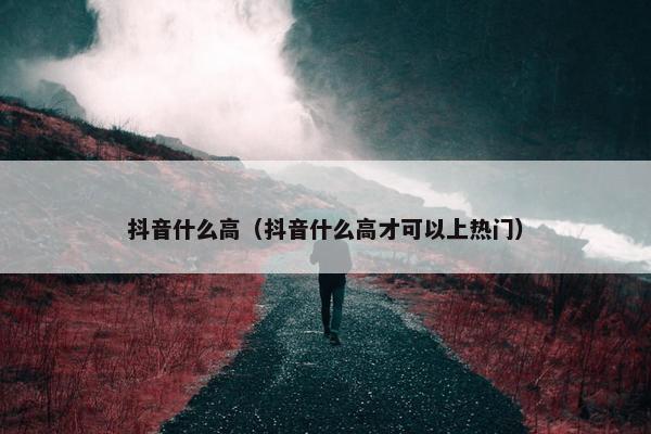 抖音什么高（抖音什么高才可以上热门）