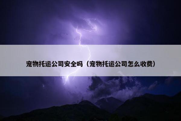 宠物托运公司安全吗（宠物托运公司怎么收费）