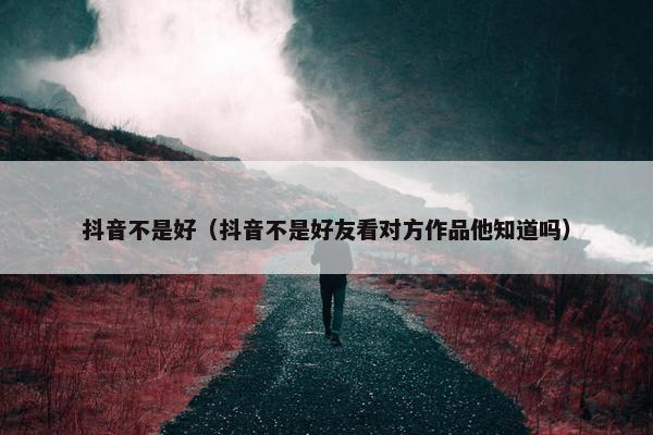 抖音不是好（抖音不是好友看对方作品他知道吗）